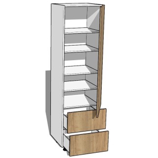 Colonne de cuisine sur mesure une porte deux tiroirs
