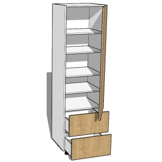 Colonne de cuisine sur mesure une porte deux tiroirs