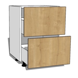 Meuble bas de cuisine sur mesure deux tiroirs