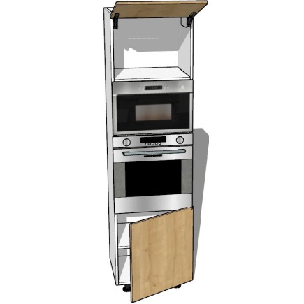 Colonne de cuisine sur mesure four et micro-ondes avec porte relevable