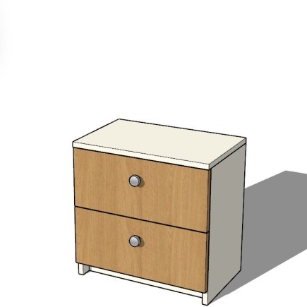 Table de chevet personnalisable, deux tiroirs