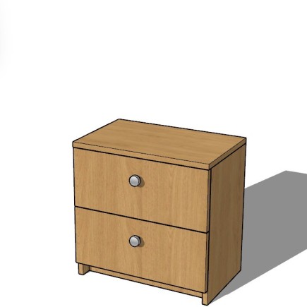 Table de chevet personnalisable, deux tiroirs