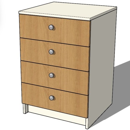 Commode personnalisable quatre tiroirs