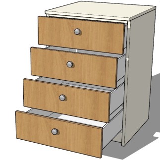 Meuble de rangement personnalisable quatre tiroirs