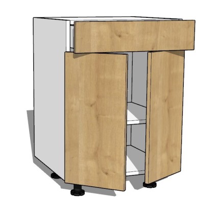 Meuble bas de cuisine sur mesure un tiroir, deux portes