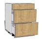 Meuble bas de cuisine sur mesure trois tiroirs