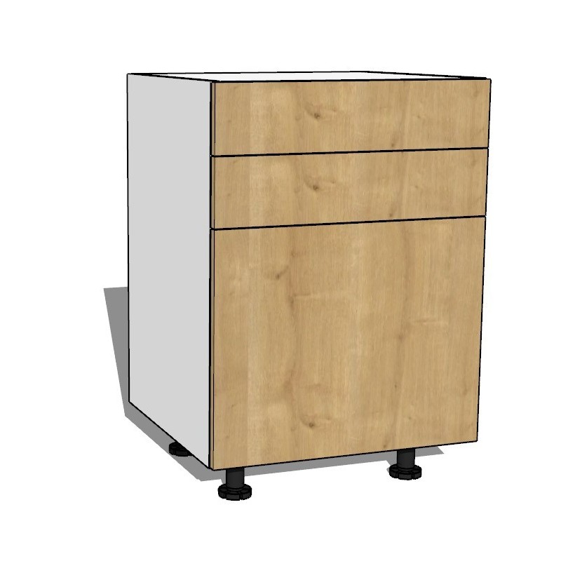 Meuble bas deux tiroirs une porte. cuisine sur mesure Menuikit.fr