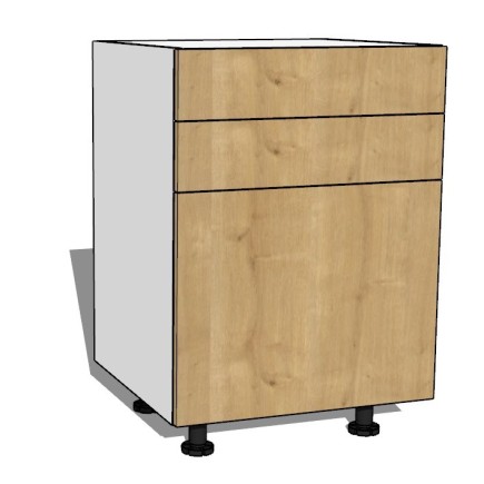 Meuble bas deux tiroirs une porte. cuisine sur mesure Menuikit.fr
