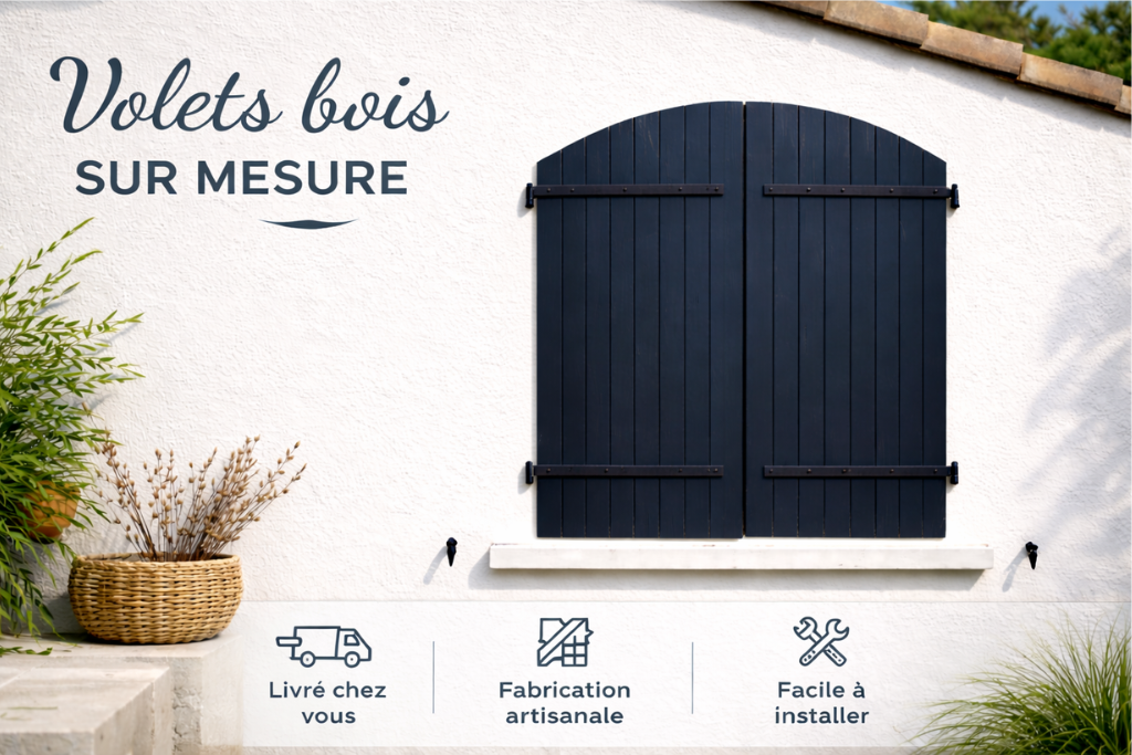 volets bois cintrés sur mesure épicéa